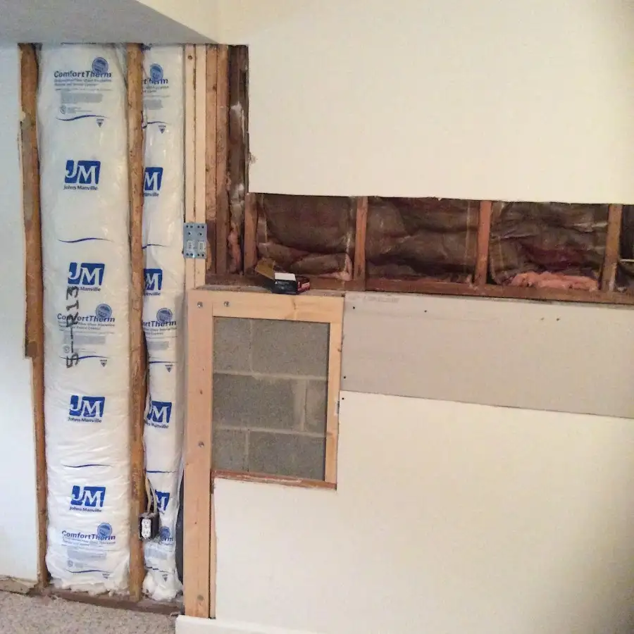 Wall insulation replacement during Contents Cleaning & Restoration in Oak Island